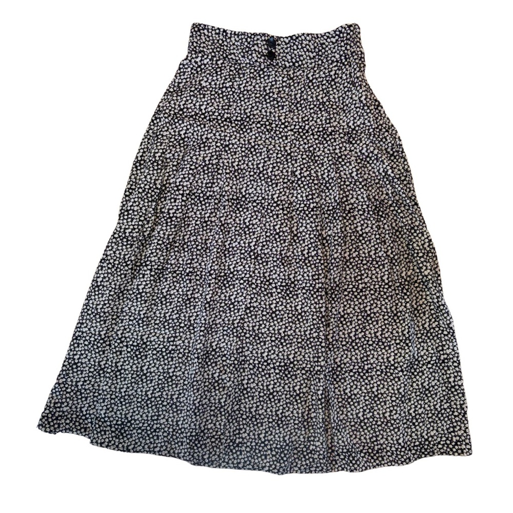 Elegant Black and White Floral Skirt